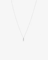 Cubic Zirconia Chevron Pendant Necklace in Sterling Silver