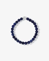 Blue Sodalite Gemstone Bead Bracelet in Sterling Silver