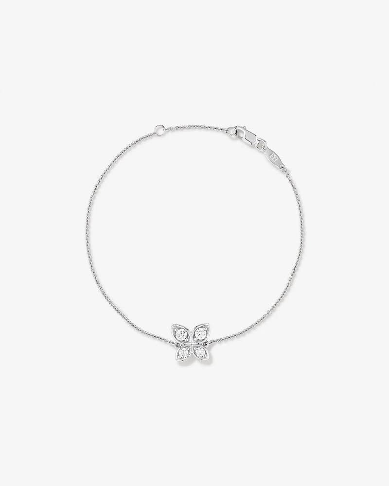 Cubic Zirconia Butterfly Bracelet in Sterling Silver