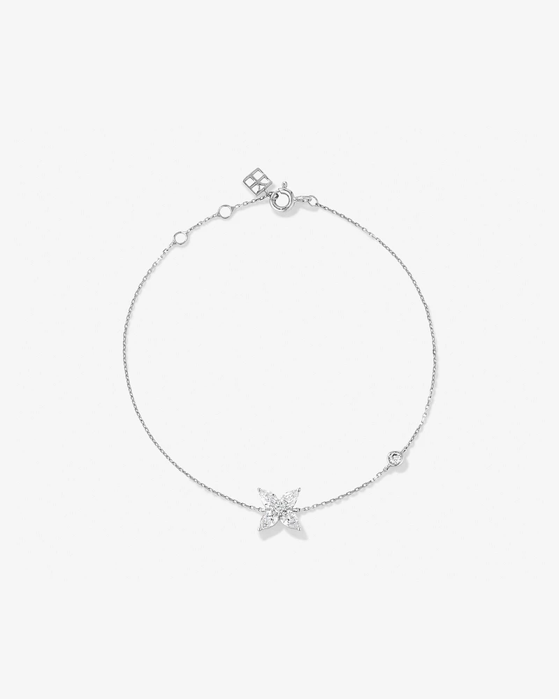 Bracelet avec diamants cultivés en laboratoire Floret TW 0,50 carat en or blanc 10 carats