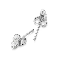 Double Stud Earrings with .28 Carat TW Diamonds in 10kt  White Gold