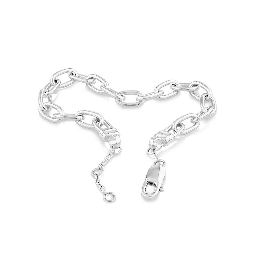 22cm 6.5mm-7mm Width Paperclip Bracelet in Sterling Silver