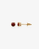 Stud Earrings with Rhodolite Garnet in 10kt Yellow Gold