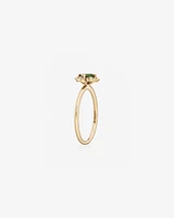 Ring with Green Tourmaline & Diamonds in 10kt Yellow Gold