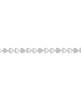 Cubic Zirconia open and closed Heart Bracelet in Sterling Silver