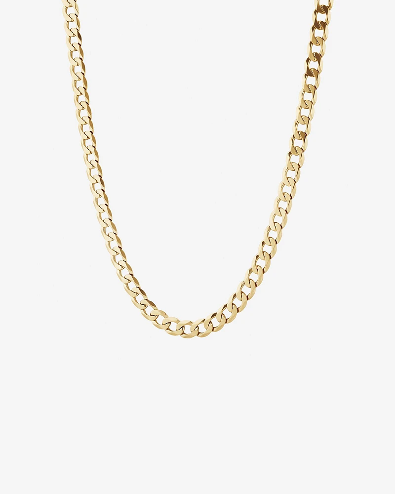 60cm (24") 6.5mm-7mm Width Solid Curb Chain in 10kt Yellow Gold