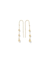 Bead Thread Earrings in 10kt Yellow Gold