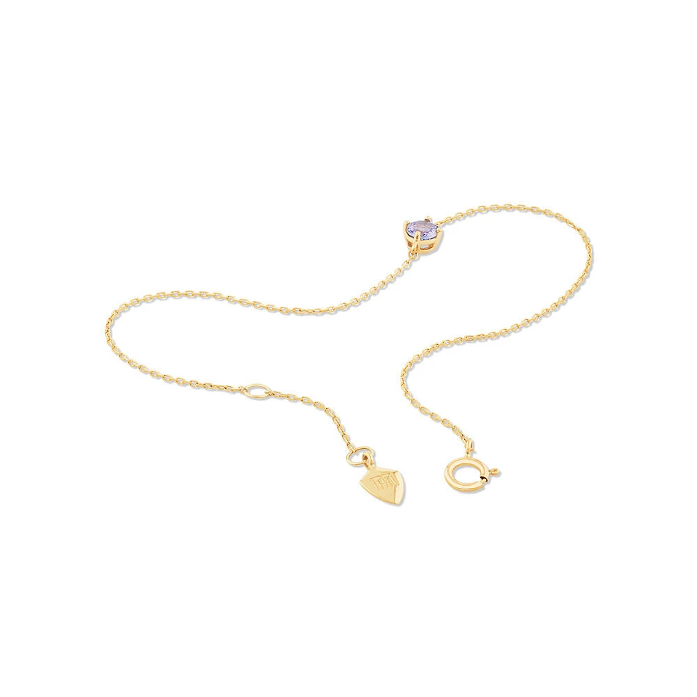 Bracelet with Tanzanite in 10kt Yellow Gold