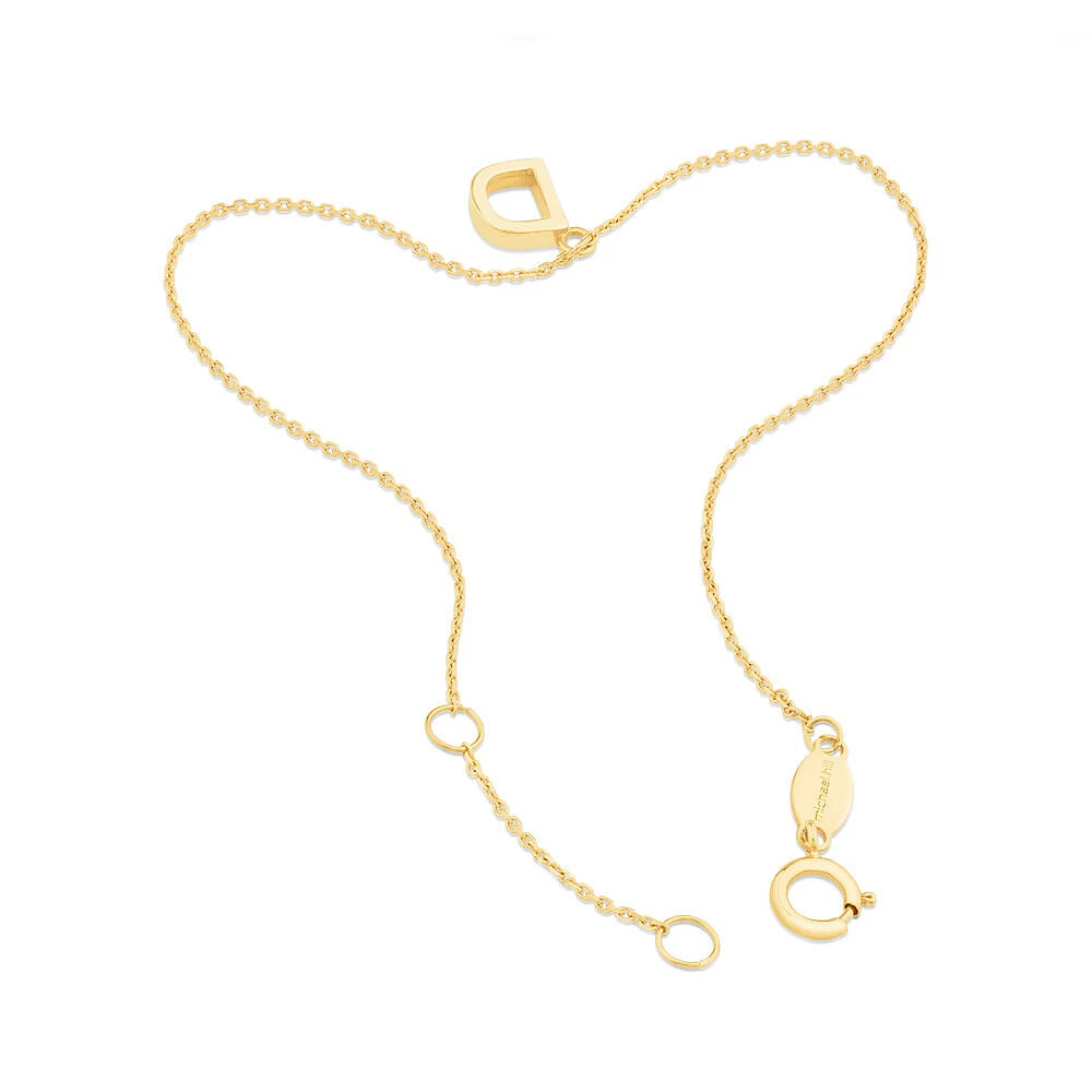 19cm (7.5") C Initial Bracelet in 10kt Yellow Gold