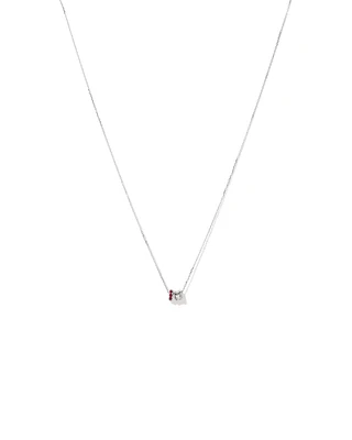 Ruby & Diamond Rondell Pendant with 0.21 Carat TW in 10kt White Gold