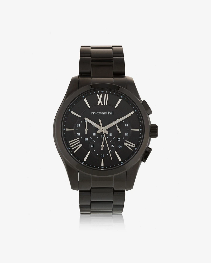 Men's Chronograph Watch in Black Tone Stainless Steel