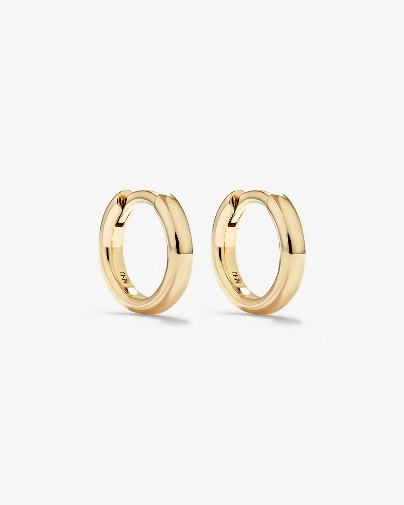 8mm Polished Huggies In 10kt Yellow Gold