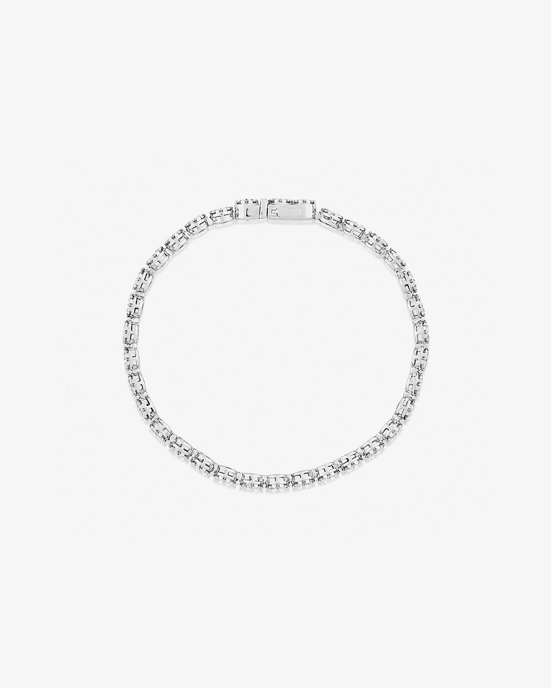 5.02 Carat TW 9 Stone Cluster Diamond Tennis Bracelet in 14kt White Gold