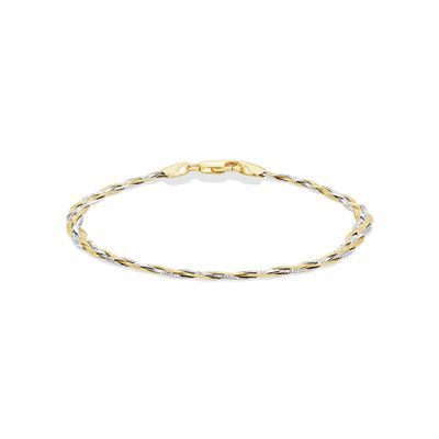 19cm (7.5") Fancy Bracelet in 10kt Yellow & White Gold