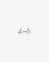 Trio Stud Earrings with .08 Carat TW Diamonds in 10kt Yellow Gold