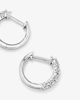 Carat TW Laboratory-Grown Diamond Hoop Earrings Set in 10kt White Gold