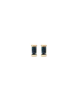 Stud Earrings with London Blue Topaz in 10kt Yellow Gold