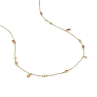 Necklace with Tourmaline & 0.14 Carat TW of Diamonds in 10kt Yellow Gold