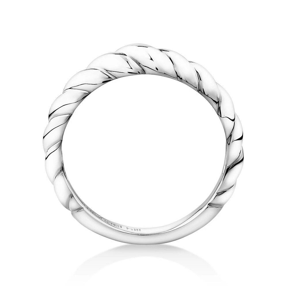 Narrow Croissant Ring in Sterling Silver