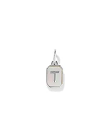 Letter Z Mother of Pearl Initial Pendant in Sterling Silver