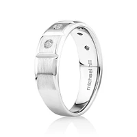 Men's 0.20 TW Brushed and Polished Diamond Ring Platinum