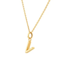 O Initial Pendant in 10kt Yellow Gold