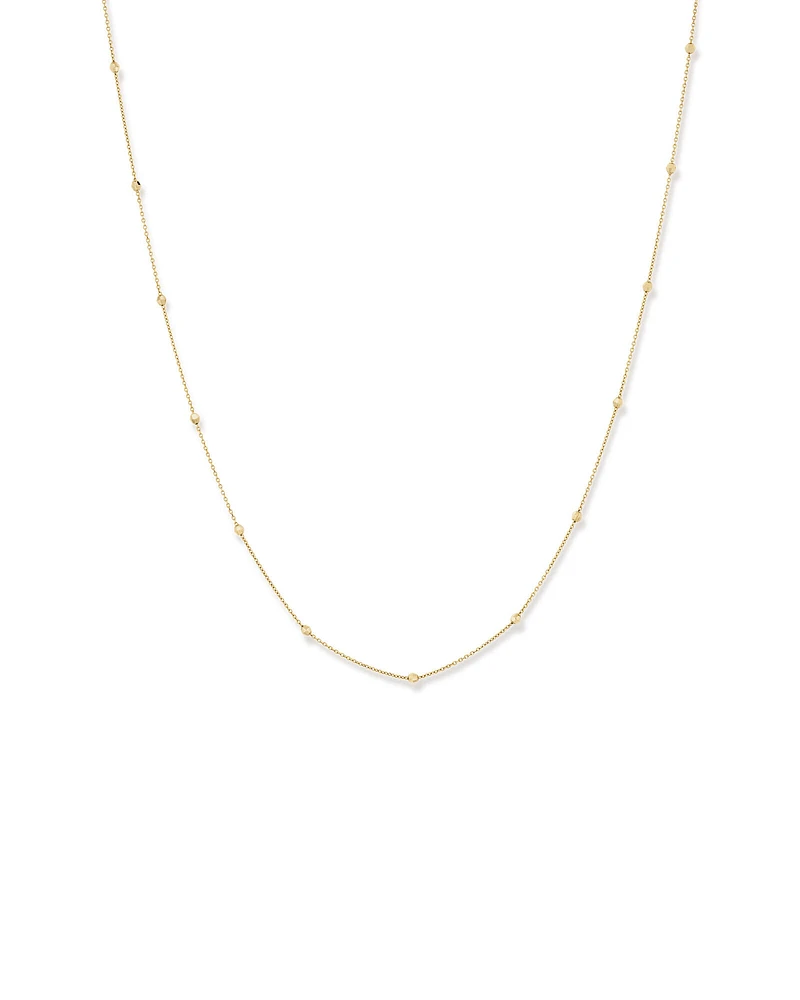 45cm (18") 2mm-2.5mm Width Adjustable Bead Necklace in 10kt Yellow Gold