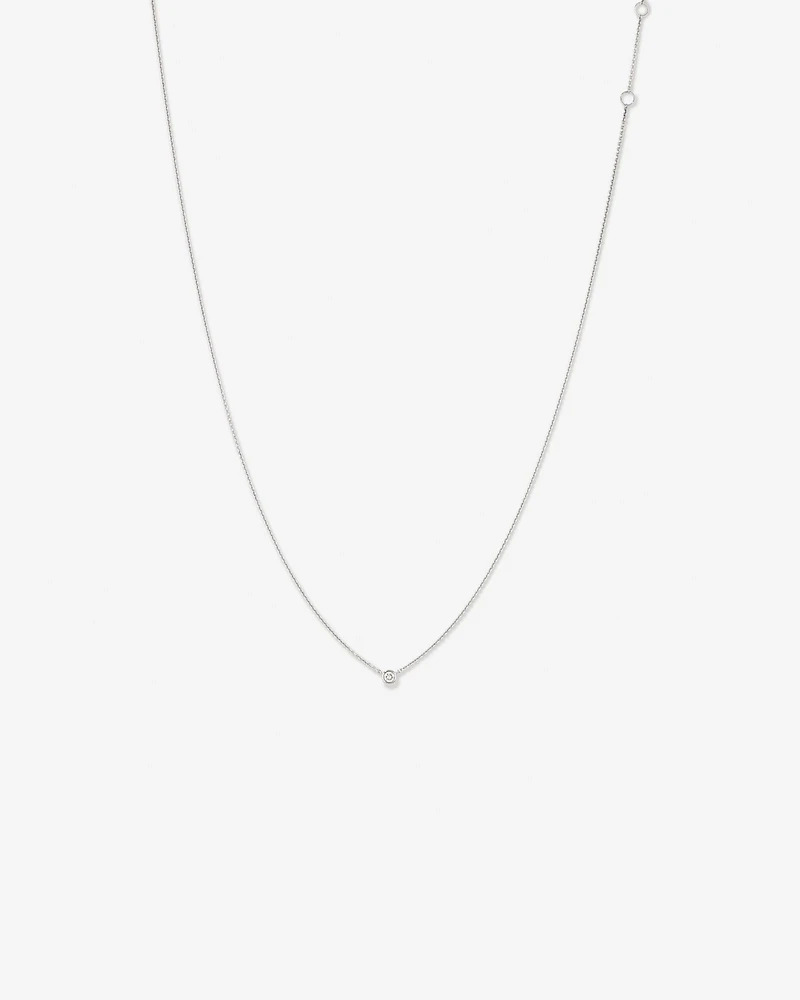 Diamond Serendipity Single Stone Necklace in Sterling Silver