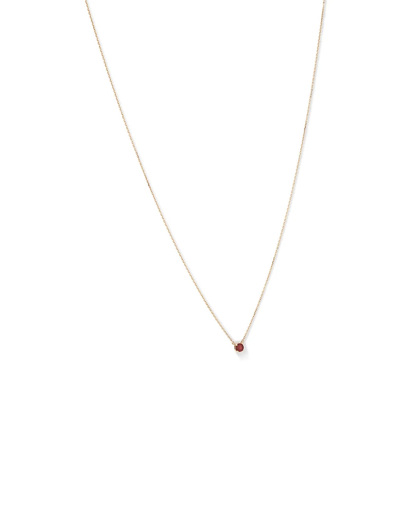 Necklace with Rhodolite Garnet in 10kt Yellow Gold