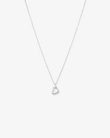 Heart Pendant and Chain with Cubic Zirconia in Sterling Silver