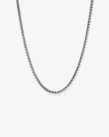 Collier chaîne gourmette épi 55 cm (21,6") largeur 4,1 mm en argent sterling oxydé