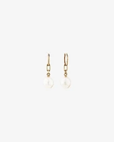 Drop Earrings with Cultured Freshwater Baroque Pearl in 10kt Yellow Gold