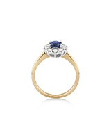 Ring with Sapphire & 1/2 Carat TW of Diamonds in 14kt Yellow & White Gold