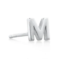 E Initial Single Stud Earring in Sterling Silver