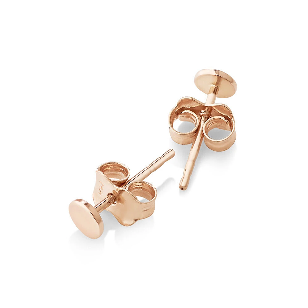 4mm Circle Stud Earrings in 10kt Rose Gold