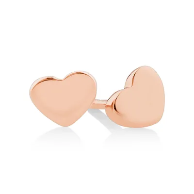 4mm Heart Stud Earrings 10kt Rose Gold