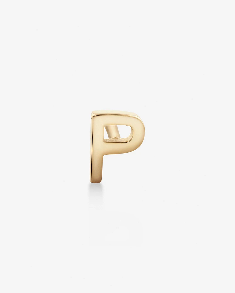 G Initial Single Stud Earring in 10kt Yellow Gold