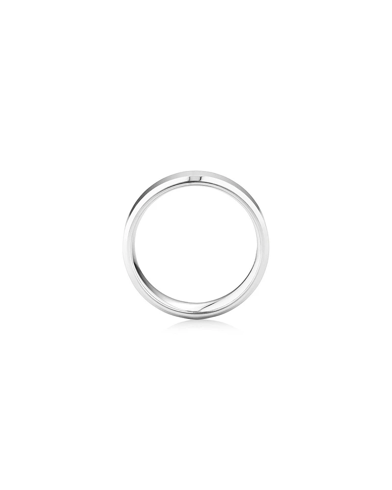 7mm Flat Bevelled Wedding Band in 10kt White Gold