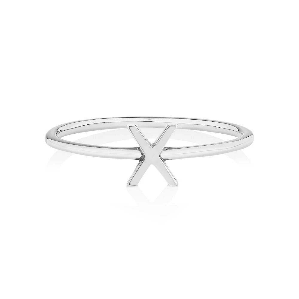 C Initial Ring in Sterling Silver