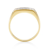 Bague en or jaune 10 K avec diamants à sertissage en bande totalisant 0,50 ct pour homme