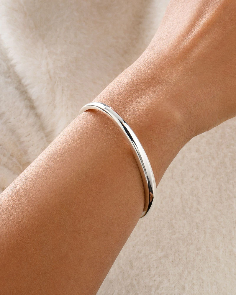 61mm Solid Dome Bangle in Sterling Silver