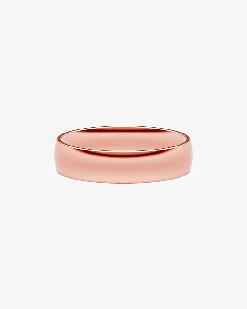 6mm Half Round Polished Wedding Band 10kt Yellow Gold