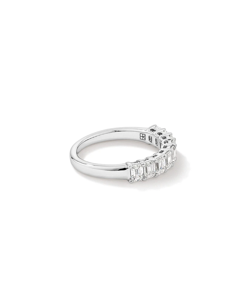 1.17 Carat TW Emerald Cut Laboratory-Grown Diamond Wedding Band in 14kt White Gold