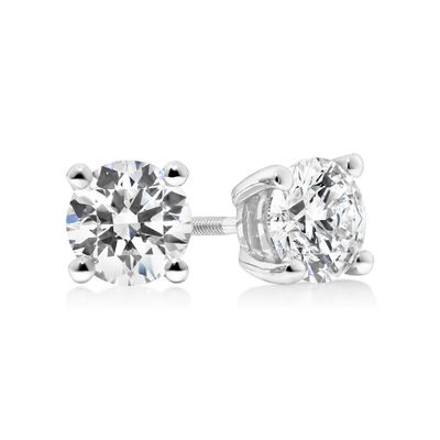 Carat TW Laboratory-Created Diamond Stud Earrings in 14kt White Gold