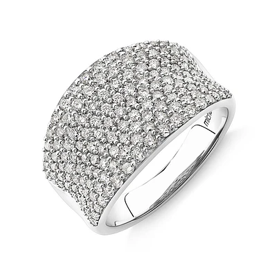 Pave Classic Ring with 1.50 Carat TW Diamond in 14kt White Gold