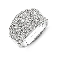 Pave Classic Ring with 1.50 Carat TW Diamond in 14kt White Gold