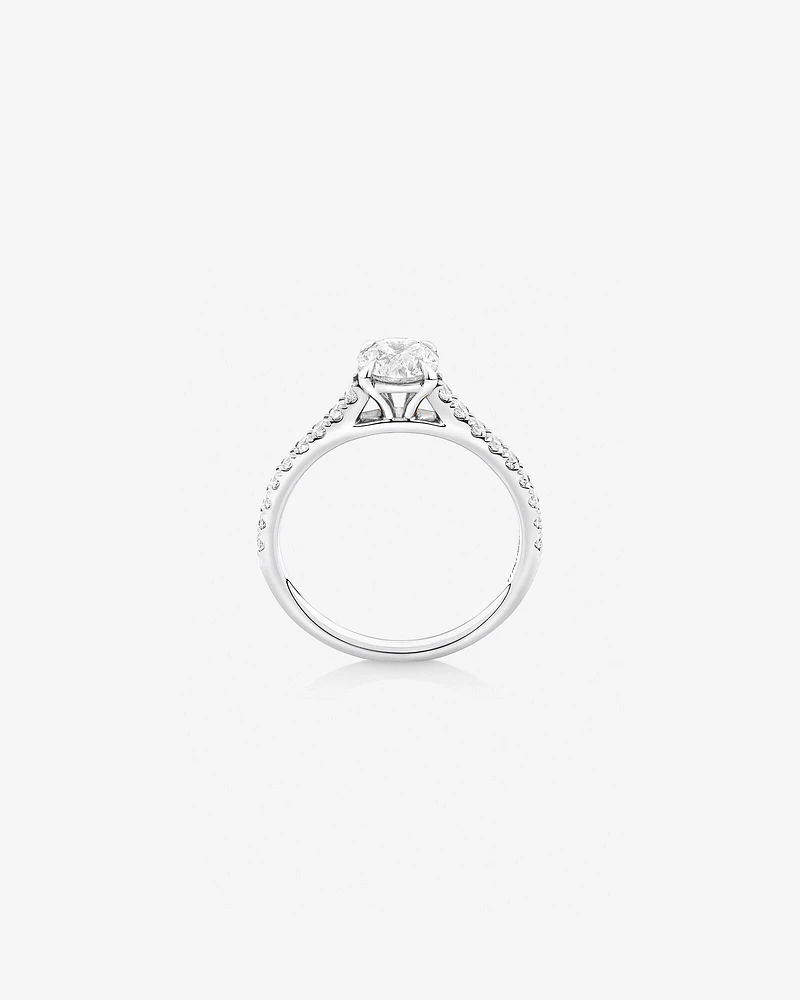 Bague de fiançailles en or blanc 14 K avec diamants totalisant 1,25 ct