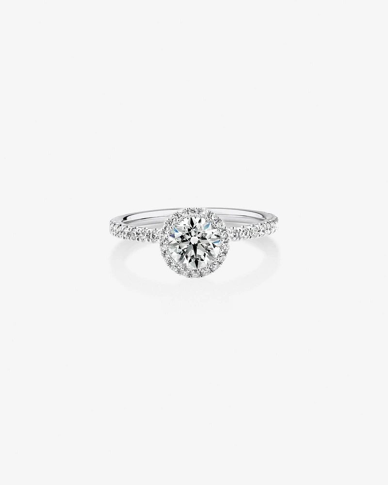 Sir Michael Hill Designer Halo Engagement Ring with 1.36 Carat TW of Diamonds in 18kt White Gold