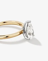 1.25 Carat TW Pear Laboratory-Grown Diamond Solitaire Engagement ring in 14kt Yellow and White Gold