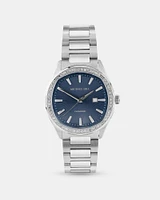 Ladies 0.40 Carat TW Diamond Quartz Stainless Steel Watch with Blue Dial